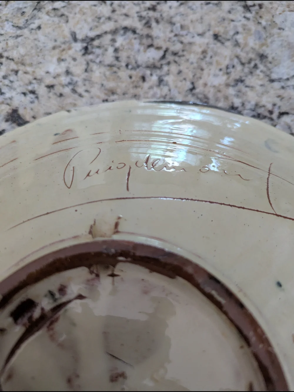 Decorative Fish Motif Ceramic Bowl in Blue and Brown - Picture 2 of 3